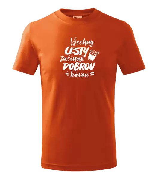 Dětské tričko Všechny cesty začínají dobrou kávou
