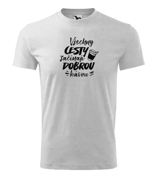 Dětské tričko Všechny cesty začínají dobrou kávou