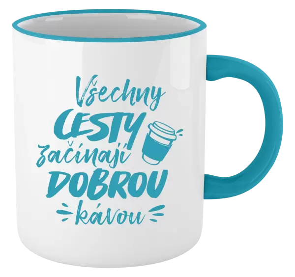 Hrnek Všechny cesty začínají dobrou kávou