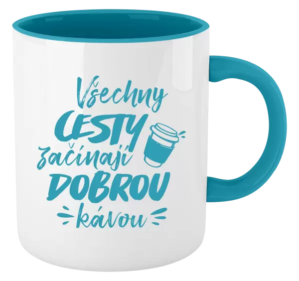 Hrnek Všechny cesty začínají dobrou kávou
