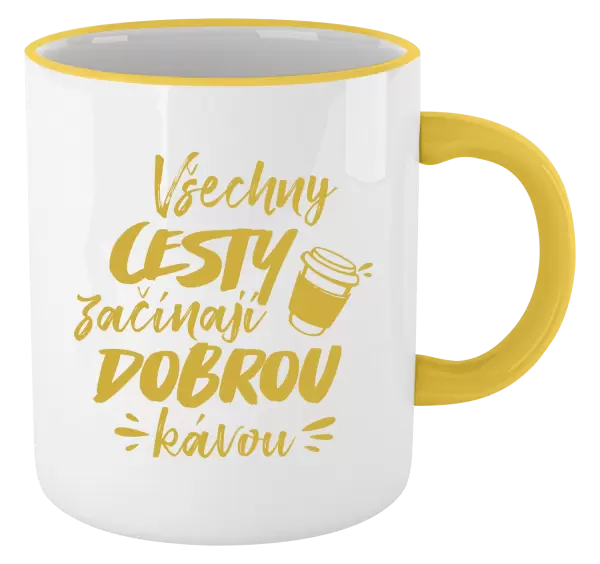 Hrnek Všechny cesty začínají dobrou kávou