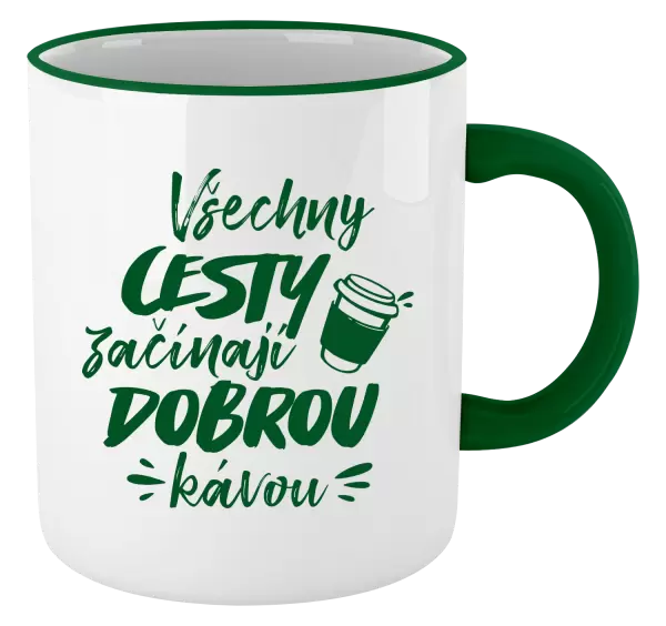 Hrnek Všechny cesty začínají dobrou kávou