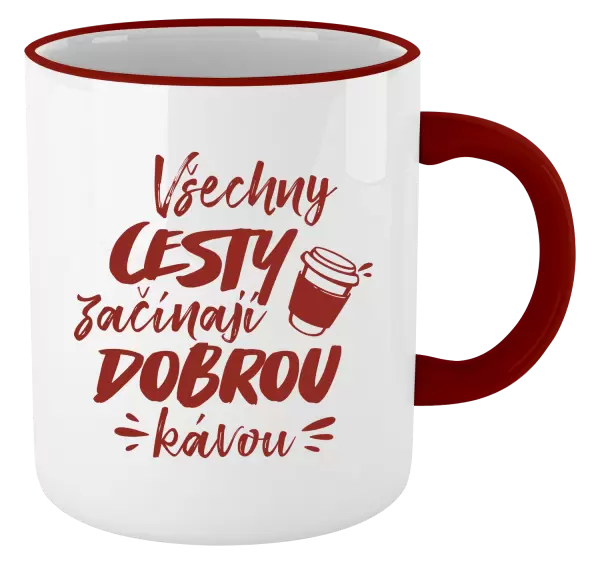 Hrnek Všechny cesty začínají dobrou kávou