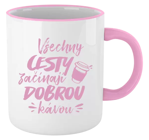 Hrnek Všechny cesty začínají dobrou kávou