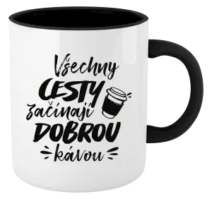 Hrnek Všechny cesty začínají dobrou kávou