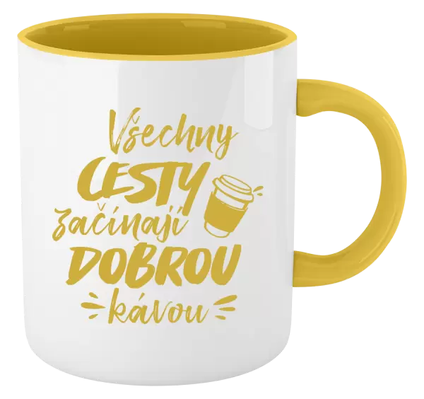 Hrnek Všechny cesty začínají dobrou kávou