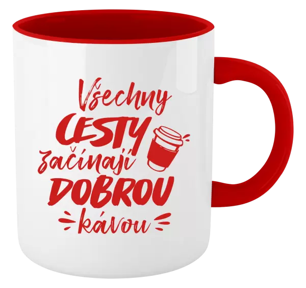 Hrnek Všechny cesty začínají dobrou kávou