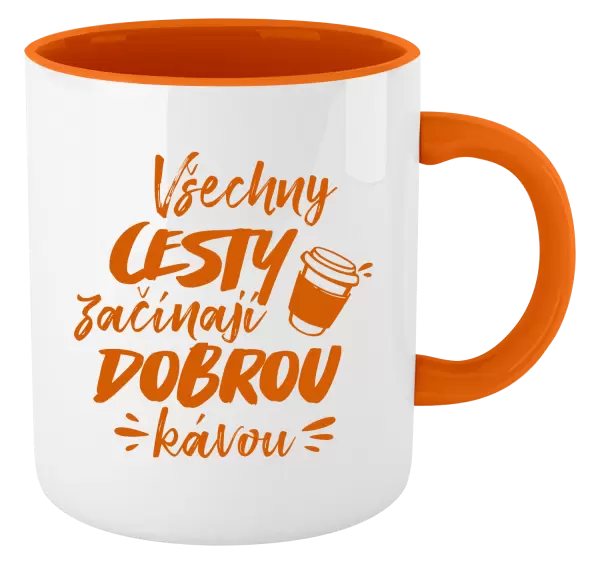 Hrnek Všechny cesty začínají dobrou kávou