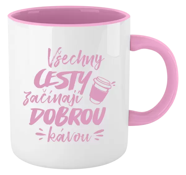 Hrnek Všechny cesty začínají dobrou kávou