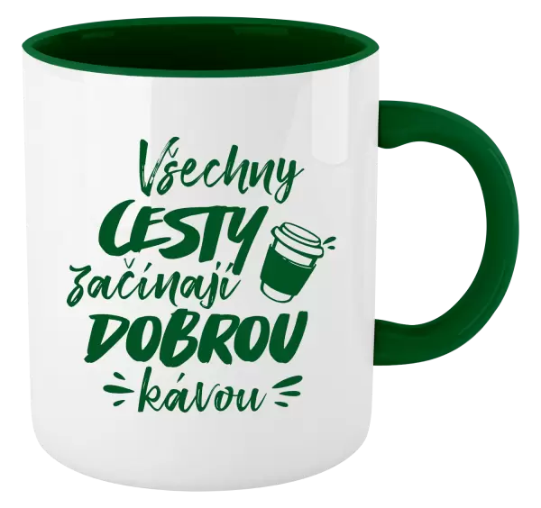 Hrnek Všechny cesty začínají dobrou kávou