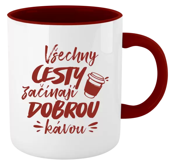 Hrnek Všechny cesty začínají dobrou kávou