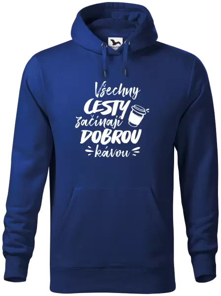 Pánská mikina Všechny cesty začínají dobrou kávou