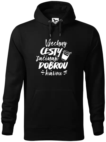 Pánská mikina Všechny cesty začínají dobrou kávou