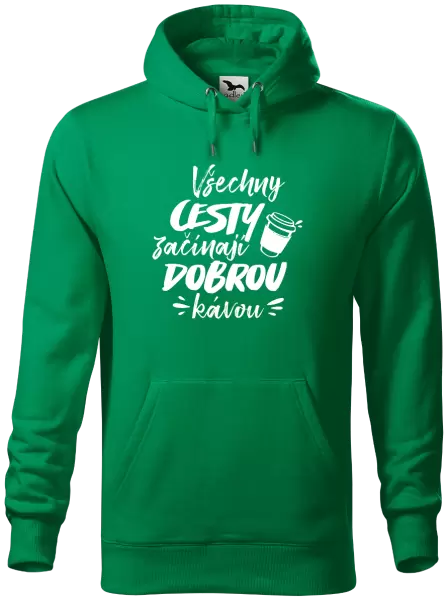 Pánská mikina Všechny cesty začínají dobrou kávou