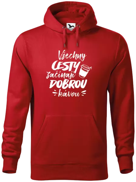 Pánská mikina Všechny cesty začínají dobrou kávou