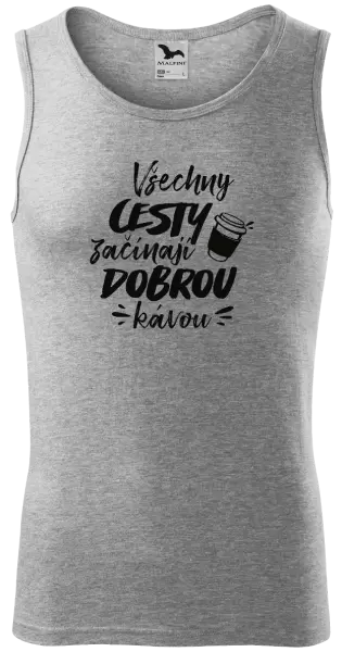 Pánské tílko Všechny cesty začínají dobrou kávou