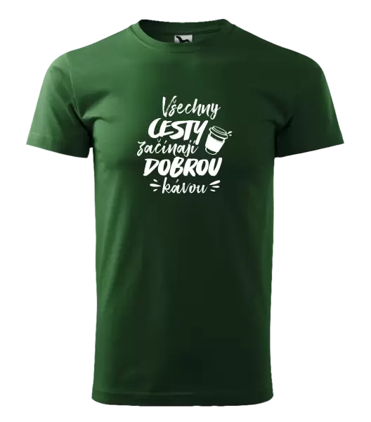 Pánské tričko Všechny cesty začínají dobrou kávou
