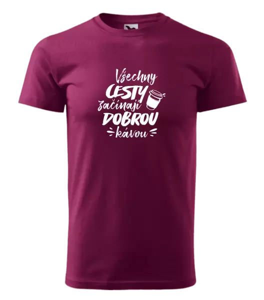 Pánské tričko Všechny cesty začínají dobrou kávou