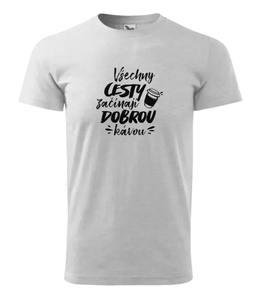 Pánské tričko Všechny cesty začínají dobrou kávou
