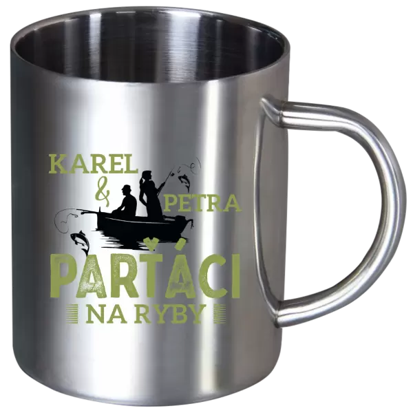 Nerezový hrnek Parťáci na ryby