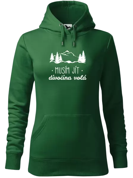 Dámská mikina Musím jít, divočina volá