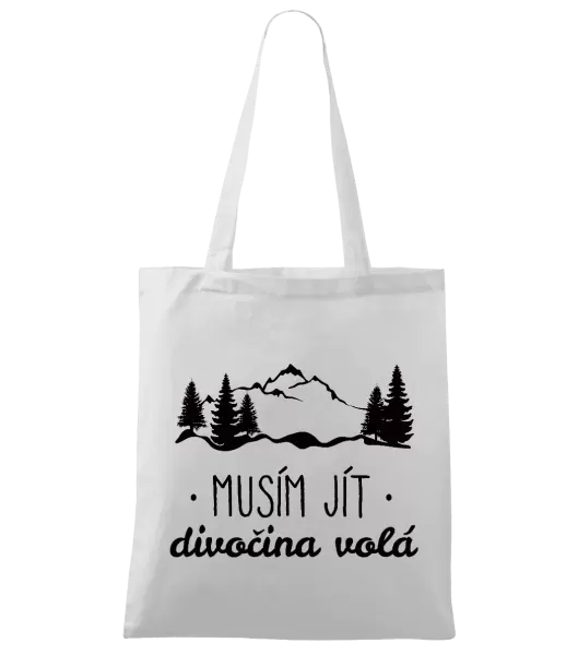 Látková taška Musím jít, divočina volá