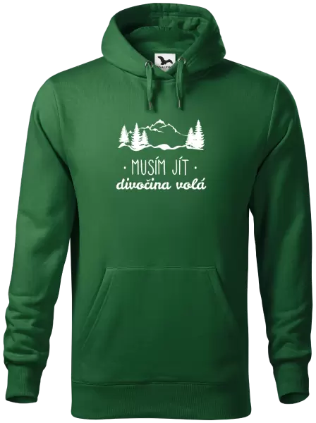 Pánská mikina Musím jít, divočina volá