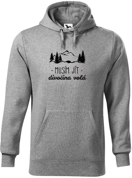 Pánská mikina Musím jít, divočina volá