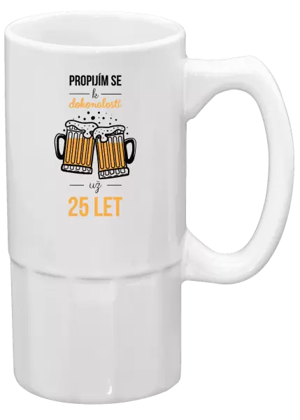 Půllitr Propíjím se k dokonalosti už x let