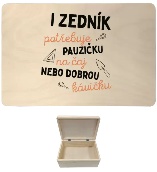 Dřevěný box s víkem I zedník potřebuje pauzičku