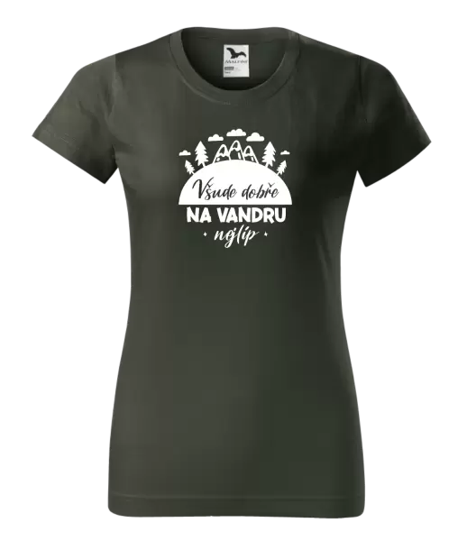 Dámské tričko Všude dobře na vandru nejlíp