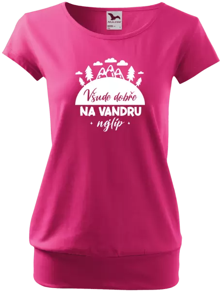 Dámské tričko Všude dobře na vandru nejlíp