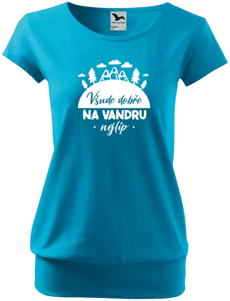 Dámské tričko Všude dobře na vandru nejlíp