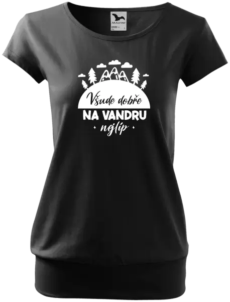 Dámské tričko Všude dobře na vandru nejlíp