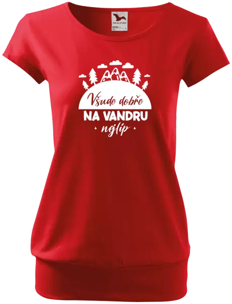 Dámské tričko Všude dobře na vandru nejlíp
