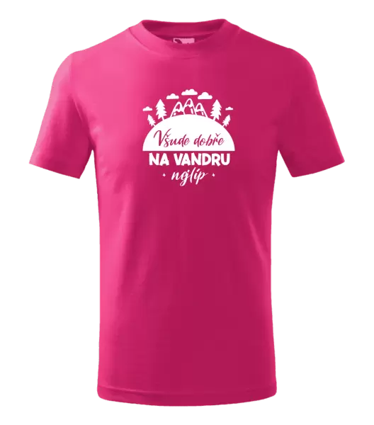 Dětské tričko Všude dobře na vandru nejlíp