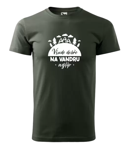 Pánské tričko Všude dobře na vandru nejlíp