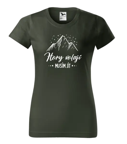 Dámské tričko Hory volají, musím jít