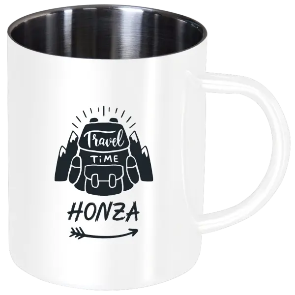 Nerezový hrnek Travel time se jménem