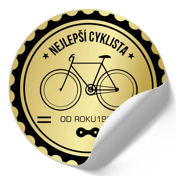 Samolepka Nejlepší cyklista od roku