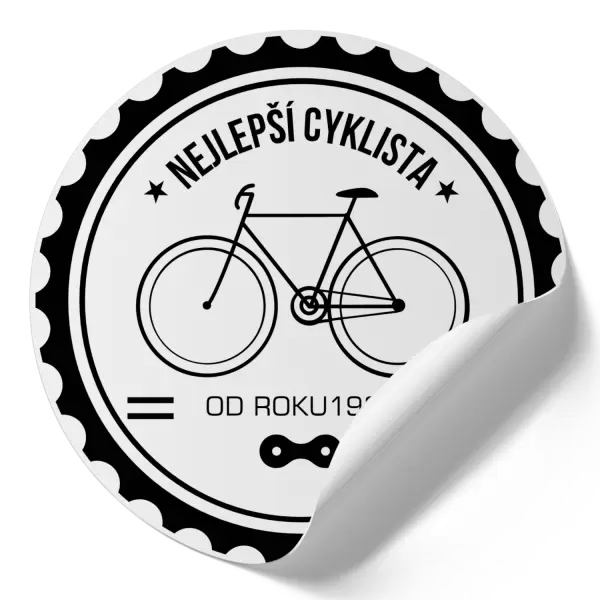 Samolepka Nejlepší cyklista od roku 