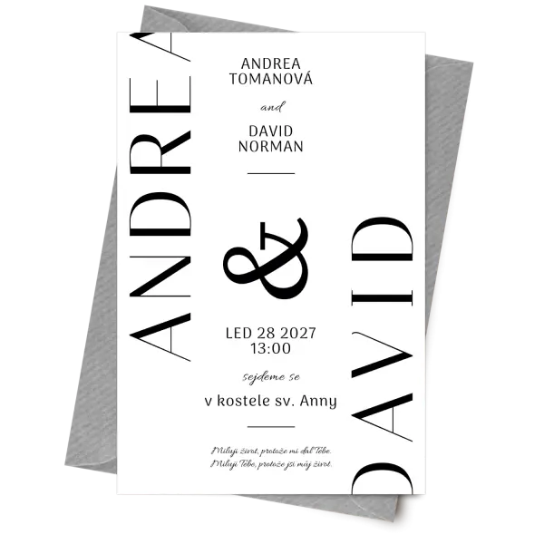 Papírové svatební oznámení MAJDA