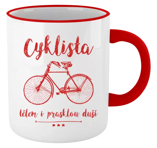 Hrnek Cyklista tělem i prasklou duší