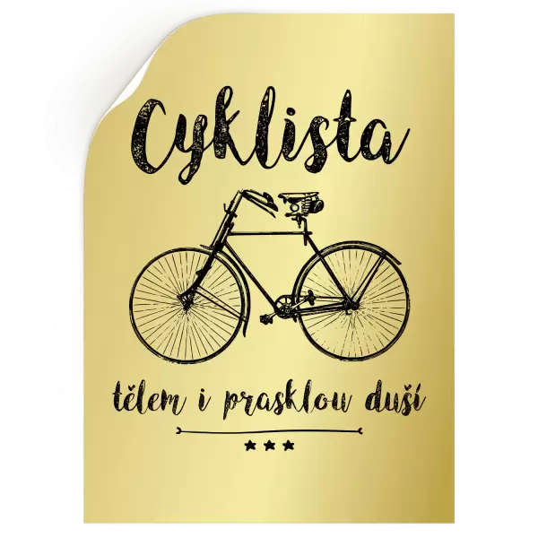 Samolepka Cyklista tělem i prasklou duší
