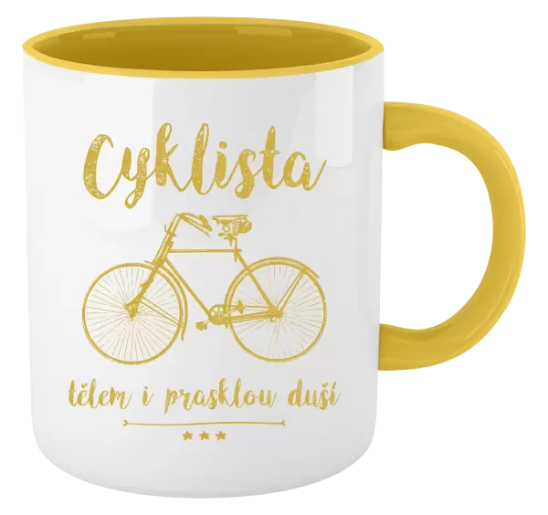 Hrnek Cyklista tělem i prasklou duší