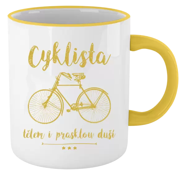 Hrnek Cyklista tělem i prasklou duší
