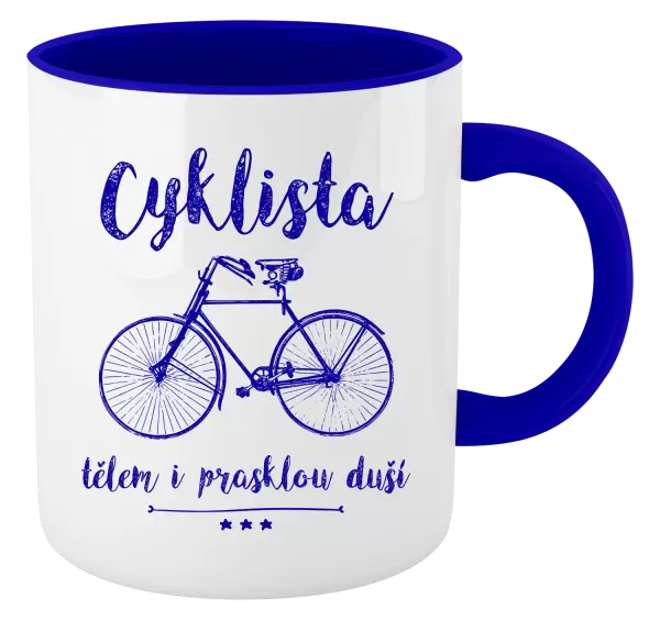 Hrnek Cyklista tělem i prasklou duší