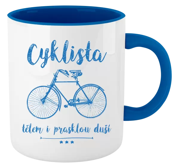 Hrnek Cyklista tělem i prasklou duší