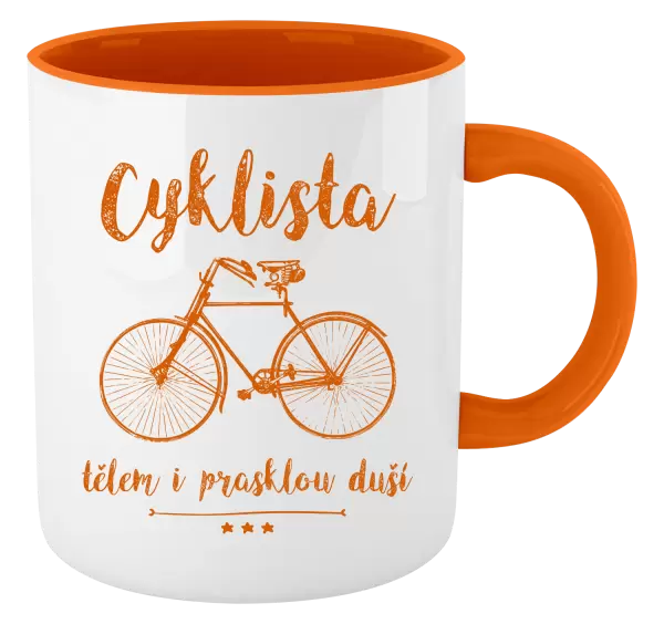 Hrnek Cyklista tělem i prasklou duší