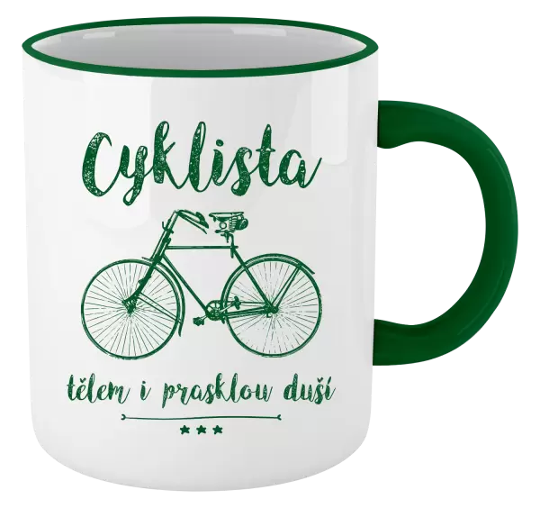 Hrnek Cyklista tělem i prasklou duší